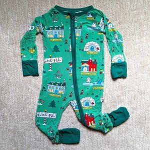 Kiki & Lulu Bamboo Convertible Footies Pajamas - North Pole - 6-12 Months